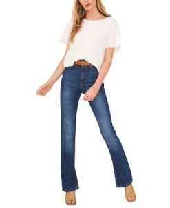 Vince Camuto Women's Crewneck Frayed-Hem Woven Top -Anne Klein Sales Store 23520243 fpx