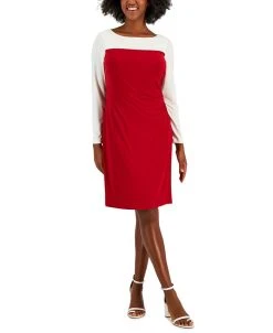 Kasper Ginger Colorblocked Midi Shift Dress