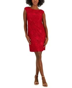 Kasper Women's Morgan Sleeveless Floral-Lace Shift Dress