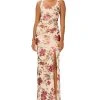 Adrianna Papell Women's Floral-Print Ruched Gown