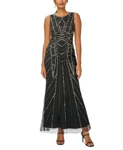 Papell Studio Women's Beaded Sleeveless Gown