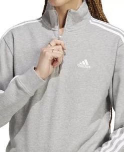 ADIDAS Women's Cotton 3-Stripes Quarter-Zip Sweatshirt -Anne Klein Sales Store 23531743 fpx