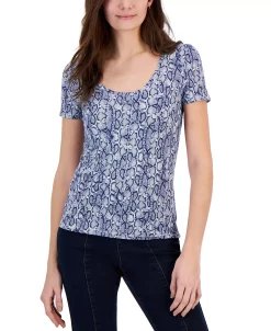 INC International Concepts Women's Scoop-Neck T-Shirt, Created For Macy's -Anne Klein Sales Store 23532024 fpx