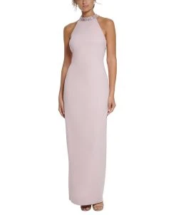 Vince Camuto Women's Sequin-Embellished Halter Column Gown