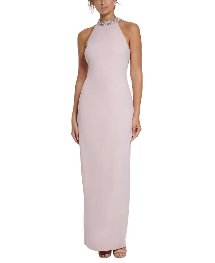 Vince Camuto Women's Sequin-Embellished Halter Column Gown 1 Vince Camuto Women's Sequin-Embellished Halter Column Gown