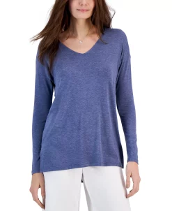 INC International Concepts Women's Heathered Long-Sleeve Tunic, Created For Macy's