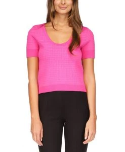 Michael Kors Women's Mini Logo Scoop-Neck Top