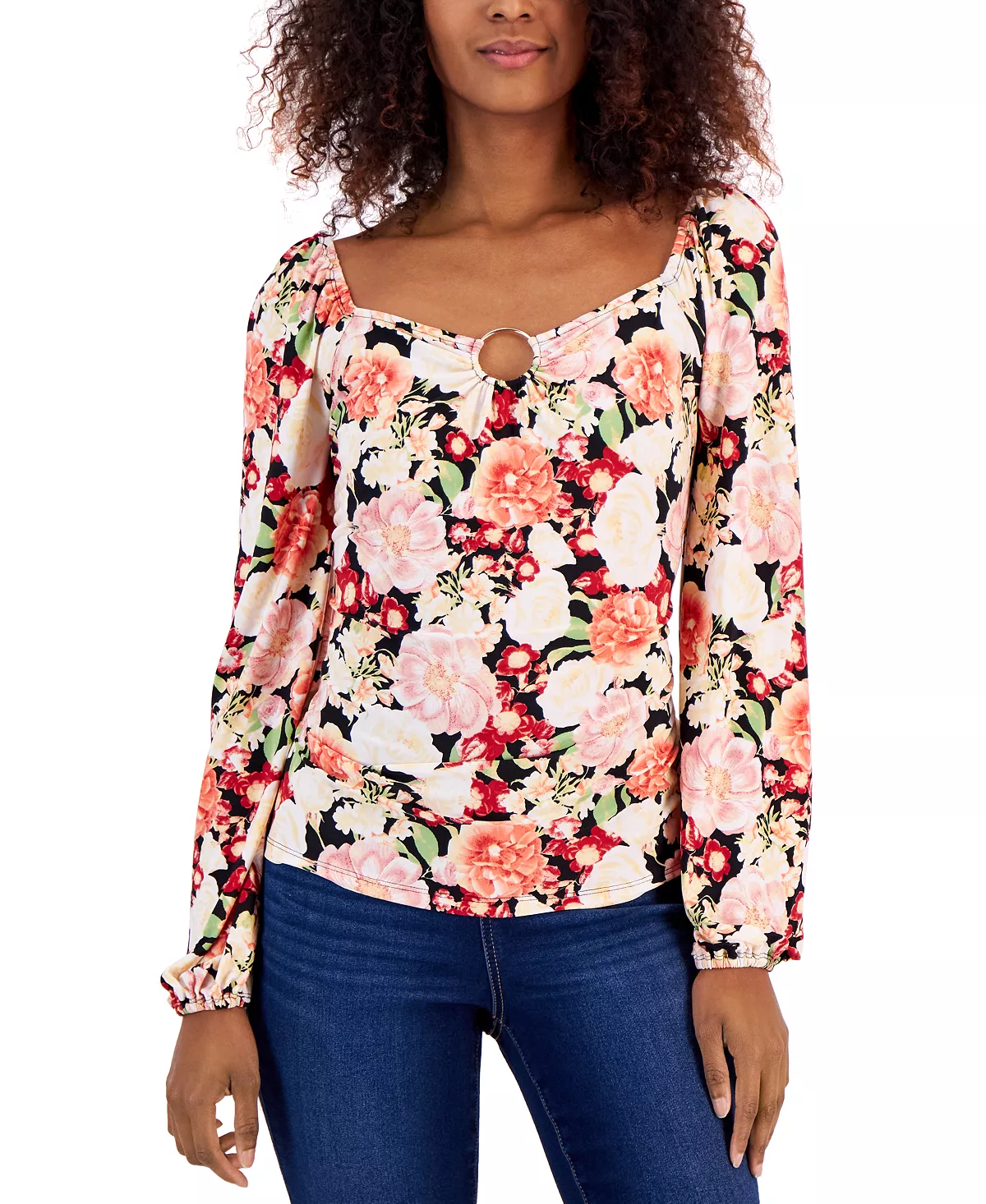 INC International Concepts Women's Square-Neck Ring Top, Created For Macy's 5 INC International Concepts Women's Square-Neck Ring Top, Created For Macy's - Image 5