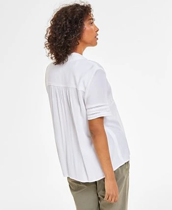 Style & Co Women's Pintuck Short-Sleeve Button-Front Shirt, Created For Macy's 2 Style & Co Women's Pintuck Short-Sleeve Button-Front Shirt, Created For Macy's - Image 2