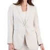 Anne Klein Women's Grid-Print Tech Stretch Single-Button Blazer