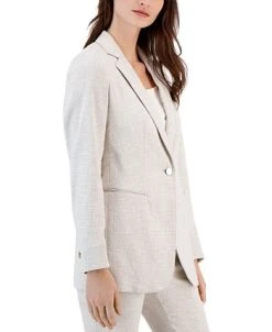 Anne Klein Women's Grid-Print Tech Stretch Single-Button Blazer -Anne Klein Sales Store 23542142 fpx