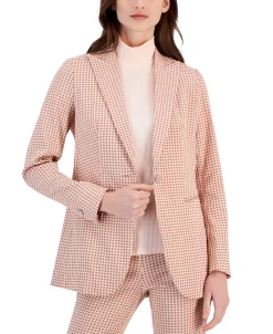 Anne Klein Women's Printed Tech Stretch Single-Button Blazer 8 Anne Klein Women's Printed Tech Stretch Single-Button Blazer -Anne Klein Sales Store 23542161 fpx