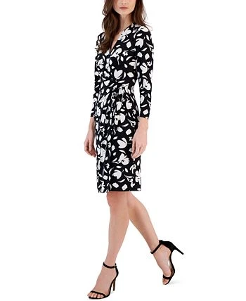 Anne Klein Women's Floral-Print Long-Sleeve Wrap Dress 3 Anne Klein Women's Floral-Print Long-Sleeve Wrap Dress - Image 3