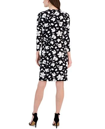 Anne Klein Women's Floral-Print Long-Sleeve Wrap Dress 2 Anne Klein Women's Floral-Print Long-Sleeve Wrap Dress - Image 2