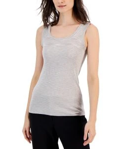 Anne Klein Women's Scoop Neck Space Dye Sleeveless Top