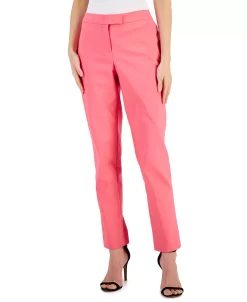 Anne Klein Women's Bowie Double-Weave Straight-Leg Pants -Anne Klein Sales Store 23542337 fpx