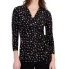 Anne Klein Women's Printed Faux-Wrap Top
