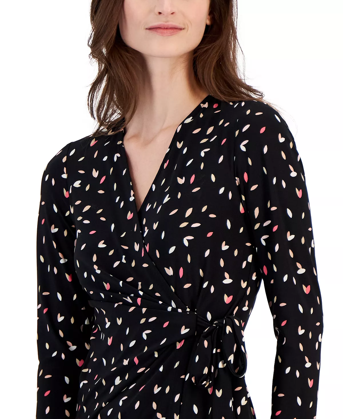 Anne Klein Women's Printed Faux-Wrap Top 3 Anne Klein Women's Printed Faux-Wrap Top - Image 3