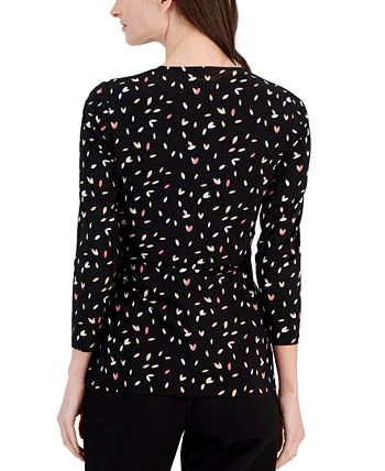 Anne Klein Women's Printed Faux-Wrap Top 2 Anne Klein Women's Printed Faux-Wrap Top - Image 2