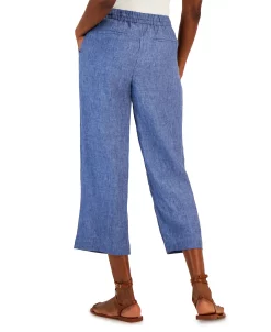 Charter Club Women's Linen Capri Tie-Waist Pants, Created For Macy's -Anne Klein Sales Store 23542456 fpx