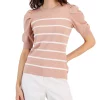 Anne Klein Women's Striped Puff-Sleeve Top