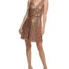 Vince Camuto Women's Sequin V-Neck Blouson Fit & Flare Dress