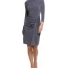 Vince Camuto Women's Mock-Neck Glitter-Knit Drape-Front Dress