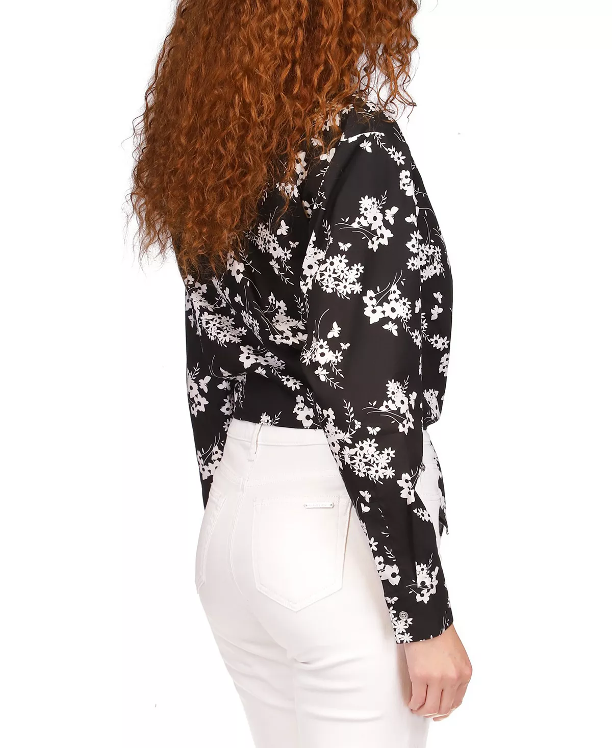 Michael Kors Women's Cotton Botanical Tie Shirt 4 Michael Kors Women's Cotton Botanical Tie Shirt - Image 4