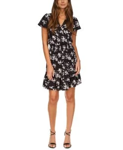 Michael Kors Women's Printed Faux-Wrap Dress, Regular & Petite