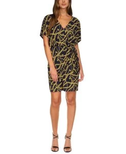 Michael Kors Women's Faux-Wrap Tie-Waist Dress, Regular & Petite