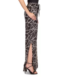 Michael Kors Women's Solid And Chain-Print High-Slit Pull-On Pants, Regular & Petite -Anne Klein Sales Store 23548165 fpx