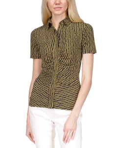Michael Kors Women's Button Ruched-Front Top -Anne Klein Sales Store 23548187 fpx
