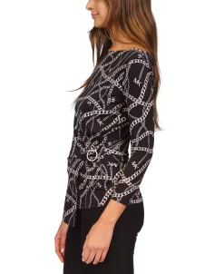 Michael Kors Women's Twist-Front Hardware Top, Regular & Petite -Anne Klein Sales Store 23548204 fpx