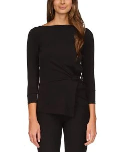 Michael Kors Women's Twist-Front Hardware Top, Regular & Petite