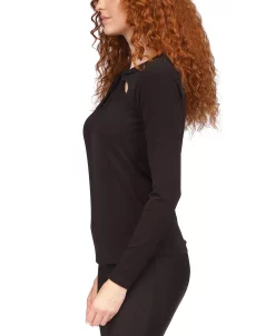 Michael Kors Women's Twist Keyhole Top, Regular & Petite 8 Michael Kors Women's Twist Keyhole Top, Regular & Petite -Anne Klein Sales Store 23556066 fpx