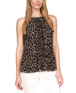 Michael Kors Women's Giraffe Pleated Chain Top