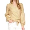 Michael Kors Women's Cotton Wrap Balloon-Sleeve Top