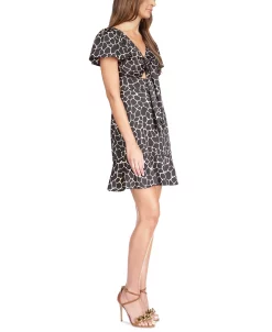 Michael Kors Women's Giraffe-Print Tie Cutout Dress -Anne Klein Sales Store 23556138 fpx