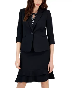 Kasper Single Button Rolled Sleeve Blazer -Anne Klein Sales Store 23561024 fpx