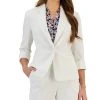 Kasper Women's 3/4-Sleeve Textured Button-Front Blazer