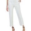 Kasper Linen Straight Leg Mid Rise Side Slit Pants