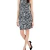 Kasper Jacquard Sleeveless Sheath Dress