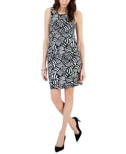 Kasper Jacquard Sleeveless Sheath Dress