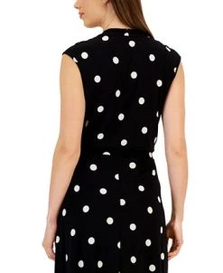 Kasper Women's Square-Neck Polka Dot Cap-Sleeve Top -Anne Klein Sales Store 23561135 fpx