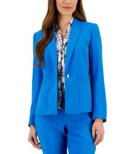 Kasper Crepe One-Button Blazer