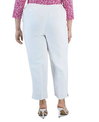 Kasper Plus Size Elastic-Back Slit-Hem Ankle Pants 2 Kasper Plus Size Elastic-Back Slit-Hem Ankle Pants - Image 2