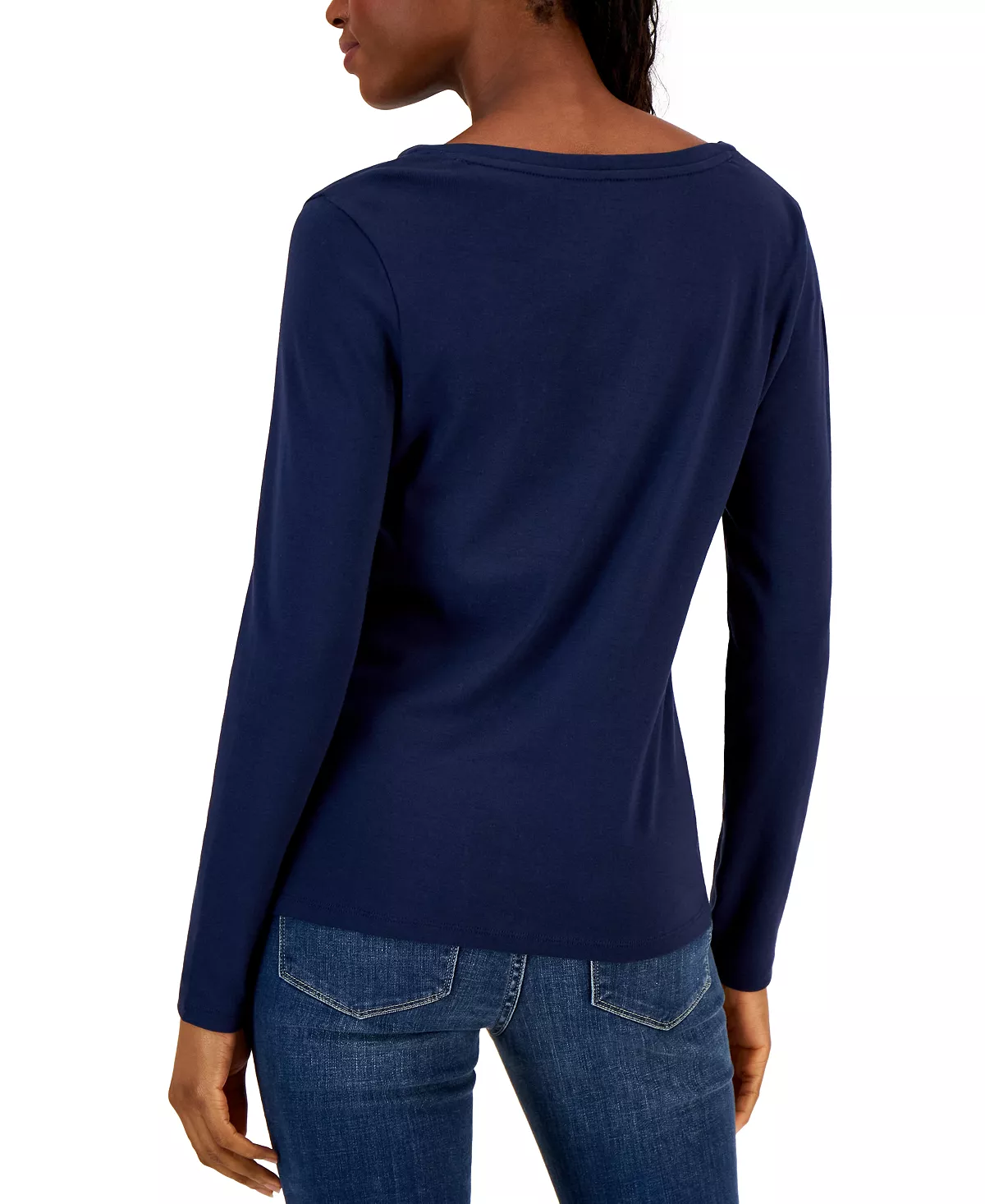 Charter Club Women's Cotton Long-Sleeve V-Neck T-Shirt, Created For Macy's 7 Charter Club Women's Cotton Long-Sleeve V-Neck T-Shirt, Created For Macy's - Image 7