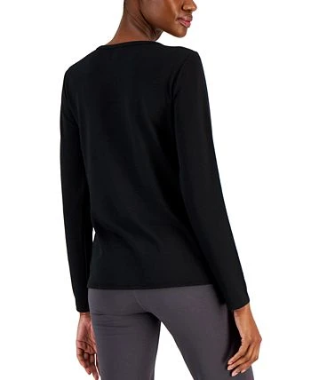 ID Ideology Women's Long-Sleeve Twist-Front Top, Created For Macys 2 ID Ideology Women's Long-Sleeve Twist-Front Top, Created For Macys - Image 2