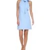 Vince Camuto Women's Signature Stretch Crepe Bow-Neck Open-Back Shift Dress