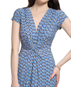 Vince Camuto Women's Printed Twist-Front Cap-Sleeve Jumpsuit -Anne Klein Sales Store 23567966 fpx